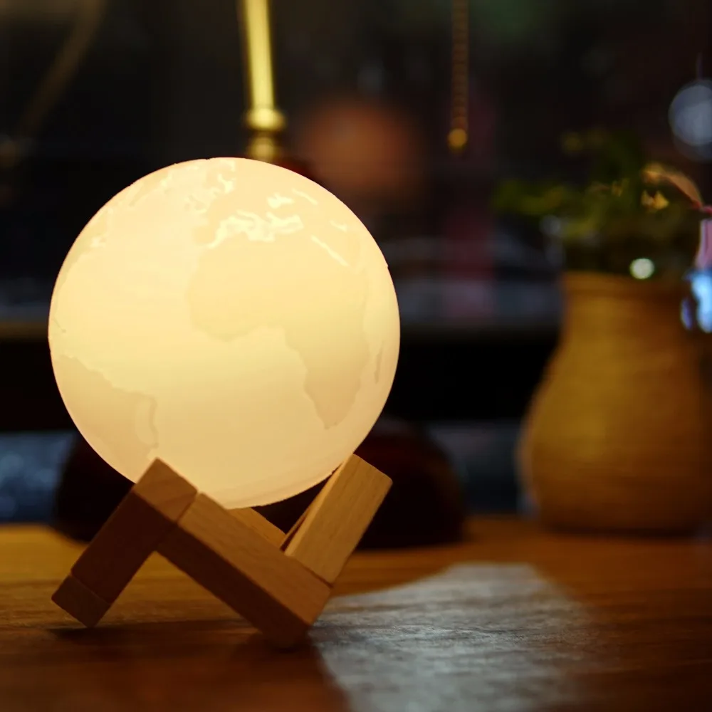 Креативная лампа 3D принт земля ночной Светильник ламинария Светодиодная лампа USB Перезаряжаемый Сенсорный пульт многоцветная Рождественский подарок домашний декор