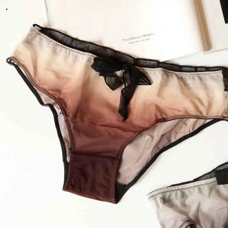 SP&CITY Fashion Gradient Sexy Panties Women Bow Sweet Transparent Panties Soft Breathable Cute Underwear Ladies Cotton Briefs SP&CITY Fashion Gradient Sexy Panties Women Bow Sweet Transparent Panties Soft Breathable Cute Underwear Ladies Cotton Briefs