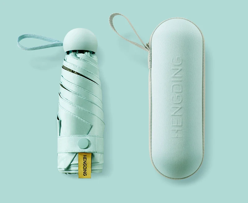 Lemon Green Мини-капсула зонтик пятискладной солнцезащитный анти-УФ UPF50+ Зонт parapluie складной женский Карманный Зонт для женщин - Цвет: Lemon Green