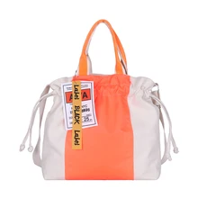 Модная, сумка, шоппинга Япония Корея студент мешок портативный из парусины сумка с цветовым контрастом перекинул плечо большая емкость сумки