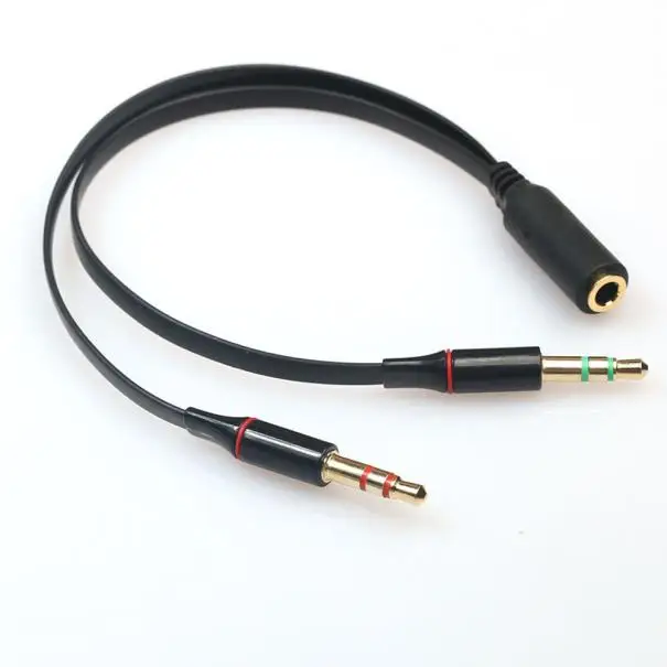 

VOBERRY Headphone Splitter Earphone Adapter Audio 3.5mm Female to 2 Male Jack 3.5 Mic Y Splitter Headset to PC Adapter Aux Cable