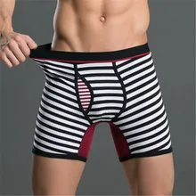 Модное мужское нижнее белье, полосатые боксеры, шорты, сексуальные длинные ноги, мужские боксеры LY125 с размерами M-XXXL