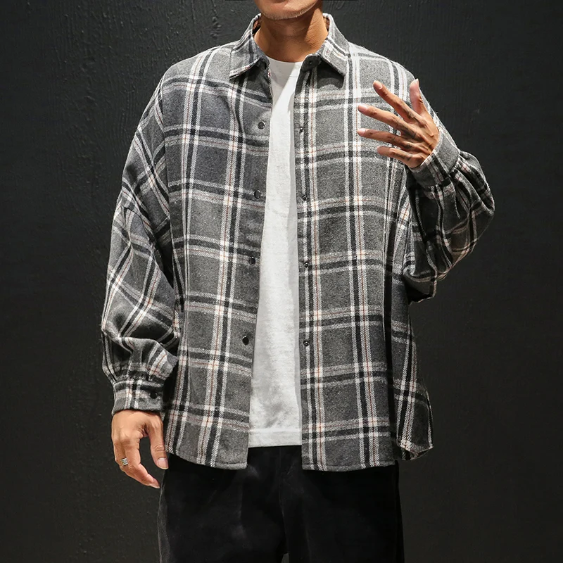 Flannel shirt streetwear Clearance
