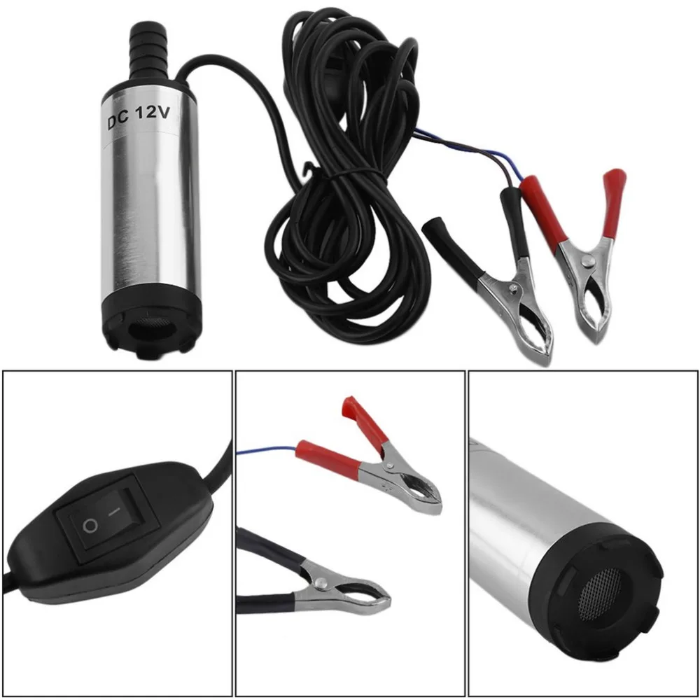 

Compact Volume 12V/24V 1.5A Mini Electric Oil Pump With Stainless Steel Filter Net And Stainless Steel Shell & Halfway Switch