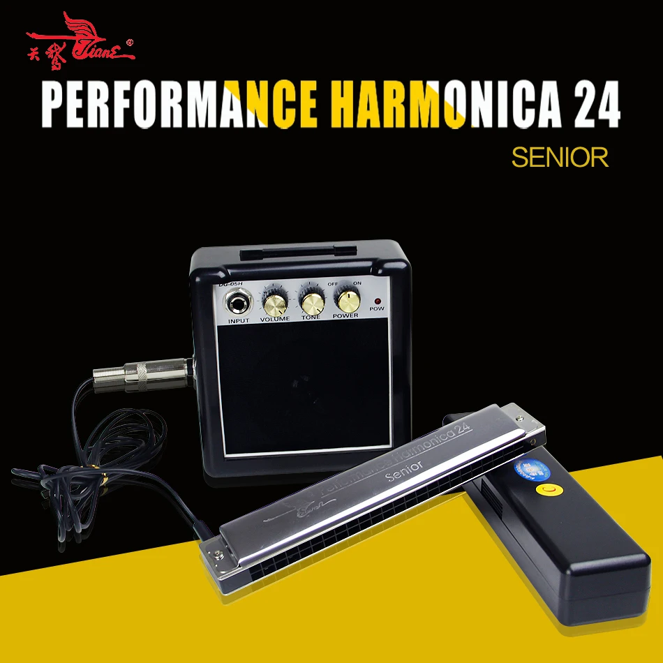 Electroacoustic harmonica SWAN Senior 24 Hole C tone performance harmonica  amplified harmonica
