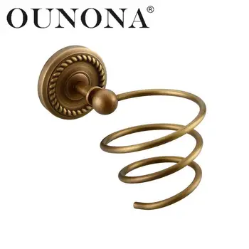 

OUNONA Solid Spiral Hair Dryer Holder Wall Mounted Blow Stand Refined Copper Hair Blower Holder for Bathroom