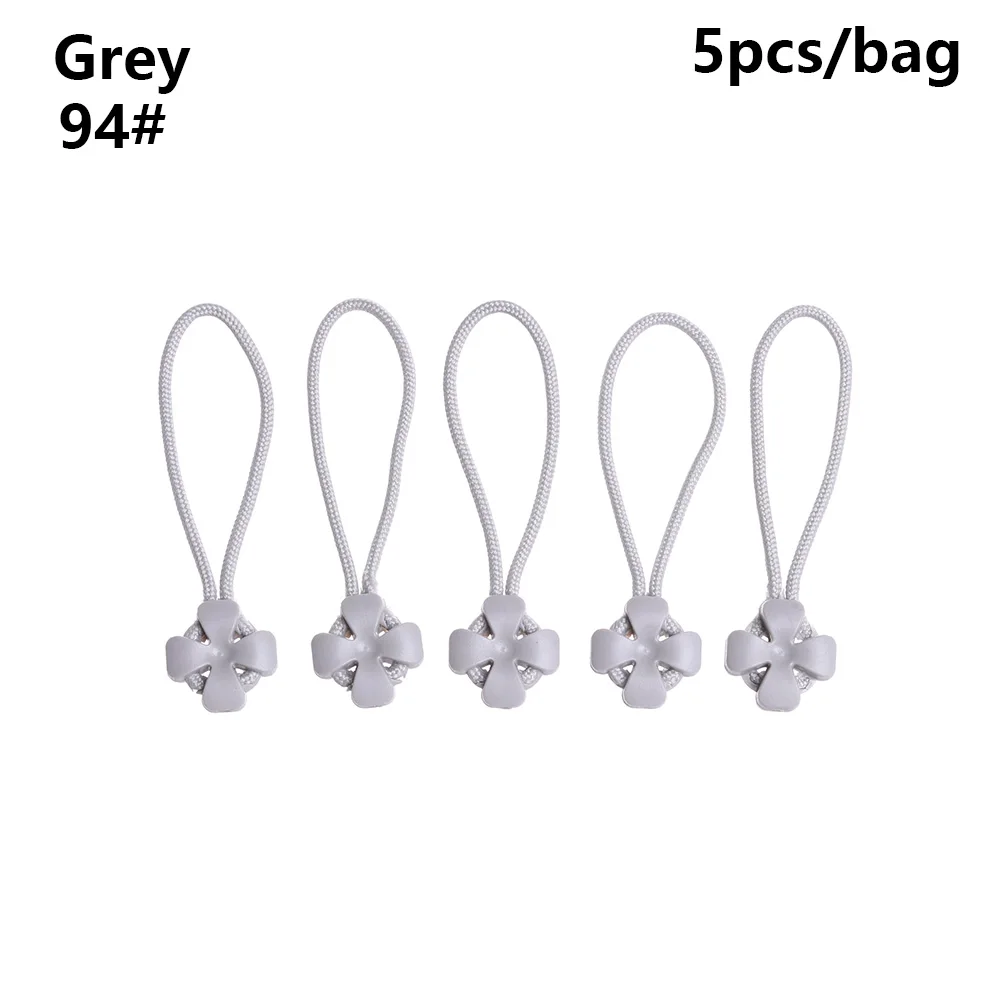 grey 5 шт., сменный зажим на застежке-молнии, тяга на молнии, съемник, конец, подходит для веревочной бирки, фиксатор сломанной пряжки, Дорожный чемодан, одежда для палатки, рюкзак - Цвет: grey