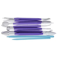 9 шт. Пластик утварь для выпечки инструмент формы для работы с сахарной мастикой Кондитерские резьба резак для декорирования шоколада цветок лепка из глины инструменты для выпечки