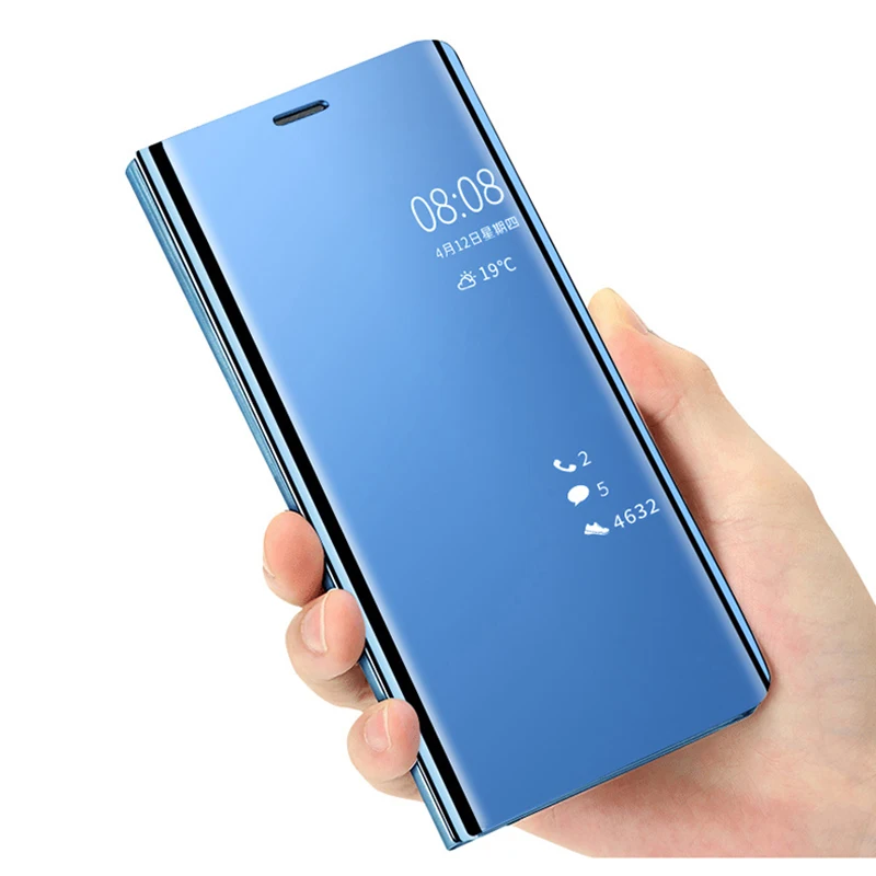 

New Plating Mirror Flip Phone Cases For Vivo V15 Pro Case Stand Smart View Leather Cover For Vivo V15pro V15 Pro Case Shell Capa