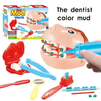 

9Pcs/Set Dentist Pretend Play Toy Set Check Teeth Clay Mud Model Set Educational Role Play Simulation Learing Toys For Children Kids