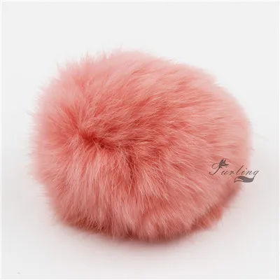 Shell Pink Сворачивающий DIY 9/10 см(3,5/4 дюйма) из настоящего кроличьего меха помпонами для цепочек для ключей, сумок, очарование вязаная шапка аксессуары - Цвет: Shell Pink