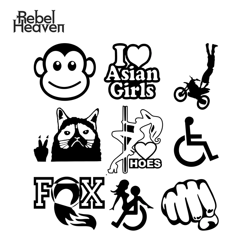 Наклейка для автомобиля Rebel Heaven JDM декоративное окно I LOVE ASIAN GIRLS Love Hoes стриптизерша