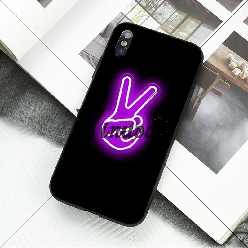 Black background fluorescent small pattern font neon