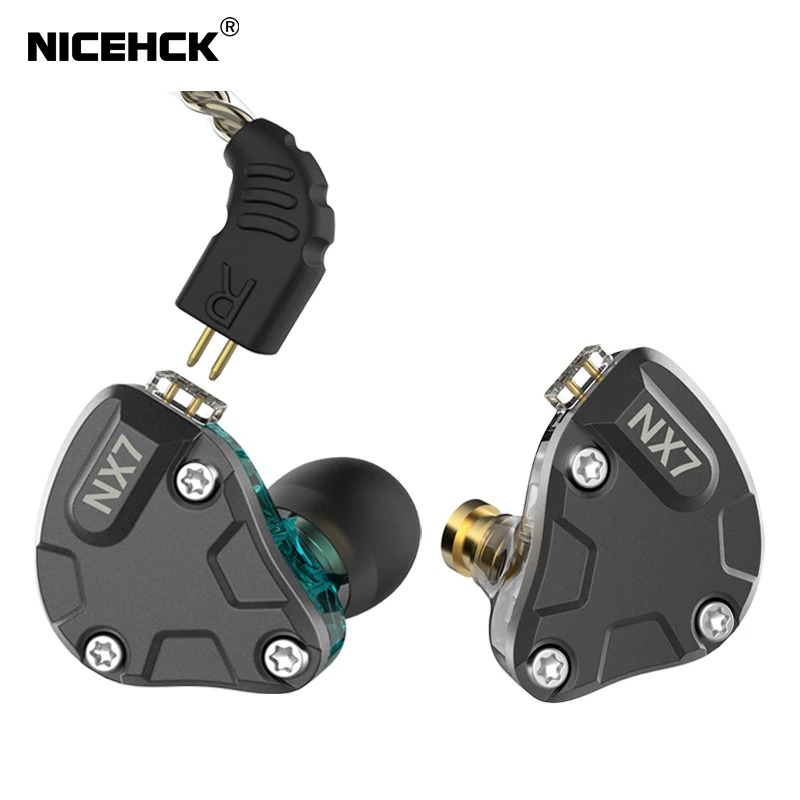 NICEHCK NX7 Гибридный 7 драйвер IEM в ухо наушник 4BA+ двойной карбоновый нанотрубка динамический+ пьезоэлектрическая керамика HIFI монитор сценический 2Pin