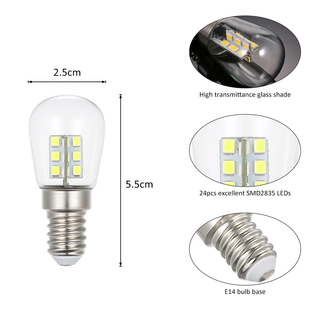 1x Мини E14 светодиодный лампы SMD2835 2 Вт хрустальная люстра 220 V светильник Кукуруза лампы кулон холодильник свет