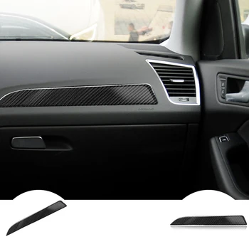 

RRX Carbon Fiber Car Interior Co-pilot Dashboard Panel Decal Cover Trim Strips For Audi A4 B8 door Trim Accessories