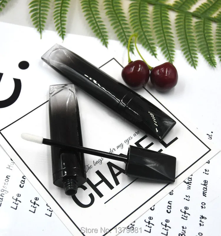 

10/30/50pcs 5ml Empty Black Lip Gloss Tube, Flat Cosmetic Makeup Tool,The Transparent Bottom Lip Balm Container, Beauty Tool