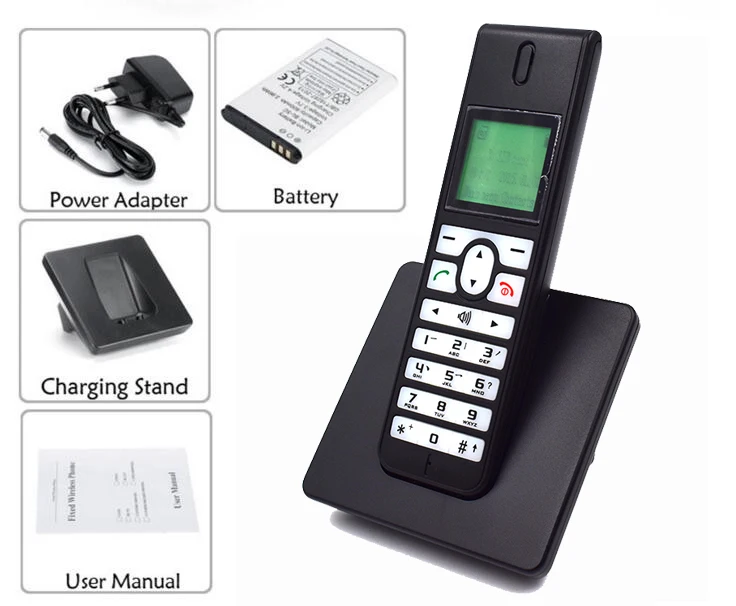 Мультиязычный беспроводной домашний стационарный телефон с SIM картой GSM SMS задней