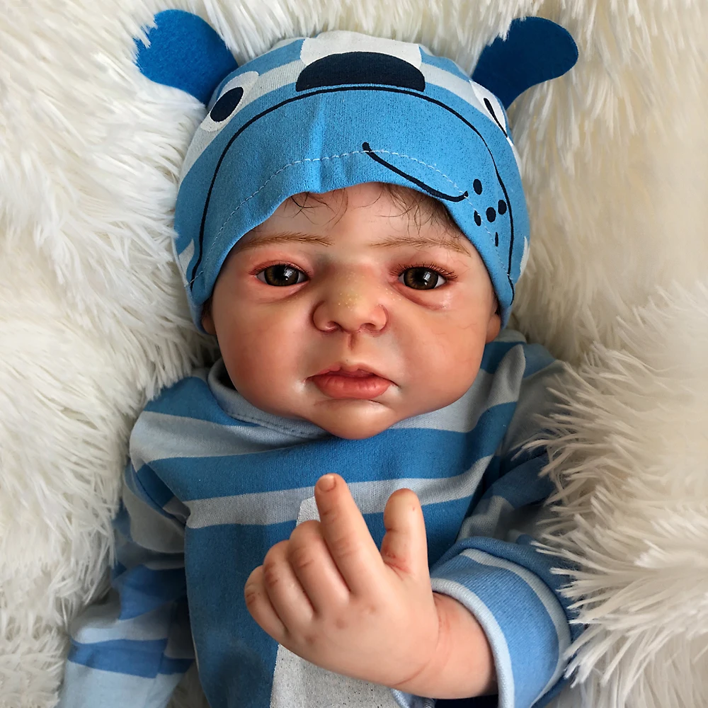 

Top quality silicone reborn baby doll 22inch 55cm handmade Boutique bebes reborn newborn babies boy dolls gift for child