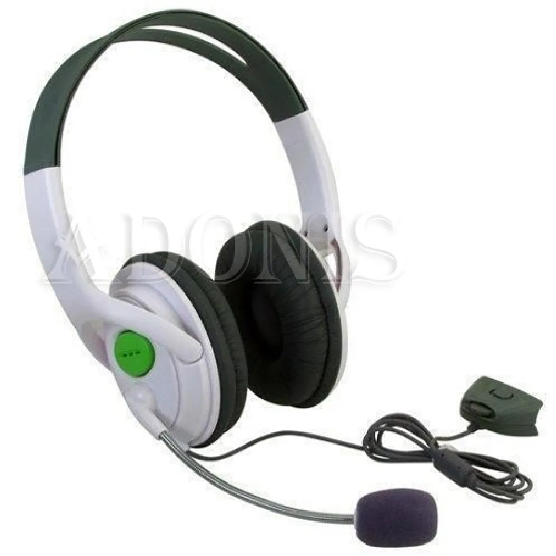 Marsnaska New White & Black Contrast Color Headphone Headset with Microphone MIC for Xbox 360