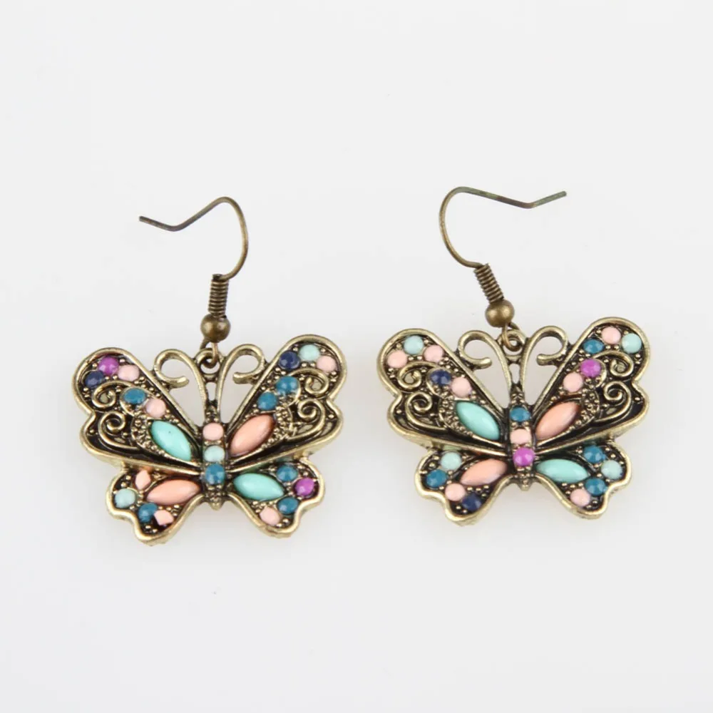 

Trendy Charming Fine Jewelry Butterfly Shaped Woman Earrings Color Bronze Drop Shipping