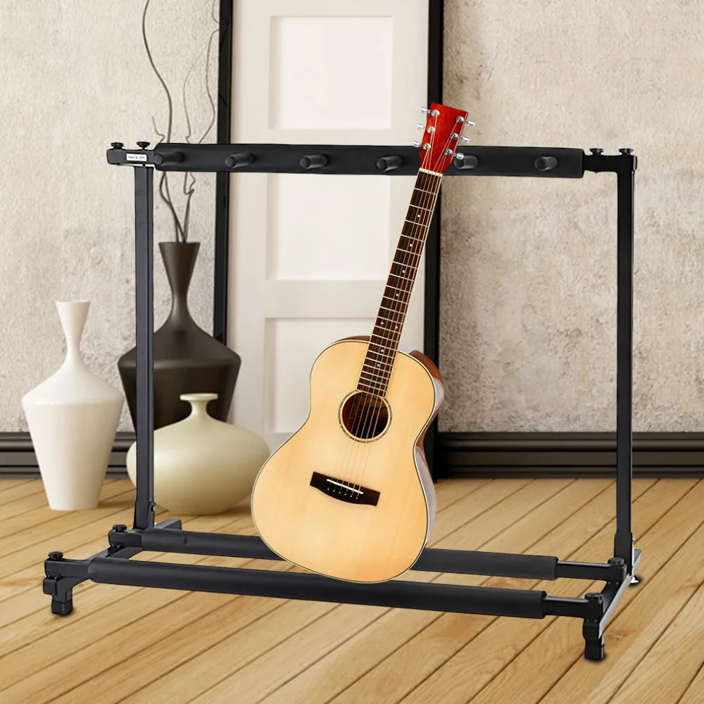 Goede Schip Van ONS Stabiele Meerdere Vouwen Display Houder Stand Rack Band podium voor Gitaar Bas 3 5 7 gitaren onderdelen Accessoires Merk