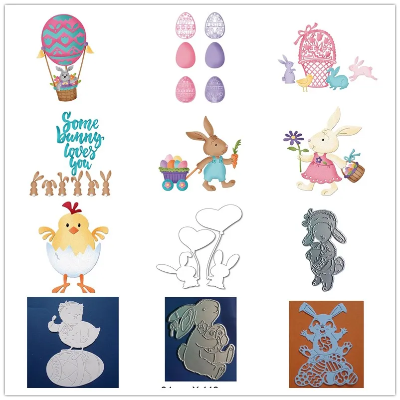 

Many Easter Bunny Chick Animals Shape Metal Cutting dies Scrapbooking Album Handcrafts Embossing DIY Paper card Making Stencils