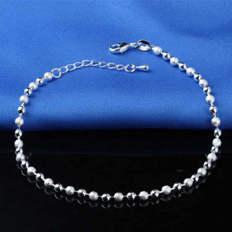 

Feet Accessories 925 Sterling Ladies Silver Ankle Bracelets Sliver Chain Anklet Bracelet Foot Jewelry bracelet cheville femme