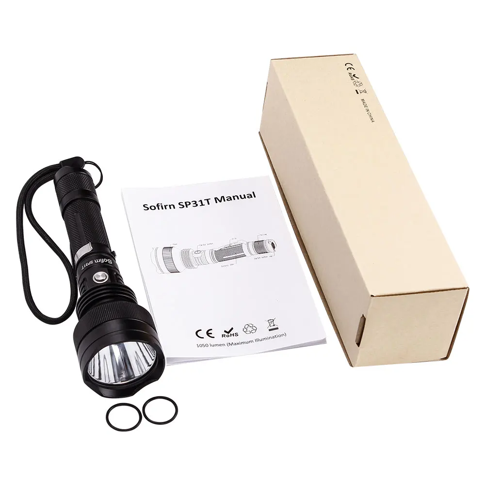 Sofirn SP31A мощсветильник яркий светодиодный фонарик 18650 Cree XPL2 лм тактический