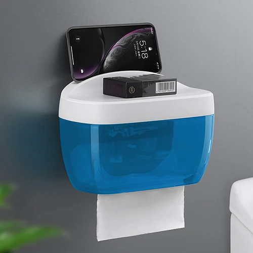 Настенная ткань для ванной раздатчик для многократных бумажных полотенец с выдвижным ящиком кухонная тканевая коробка для хранения инструмент для ванной комнаты - Цвет: Синий
