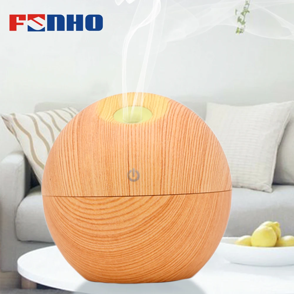 

FUNHO USB Wood Grain Aroma Essential Oil Diffuser Led Colorful Lights Air Humidifier Huile For Aromatherapy Cool Water For Home