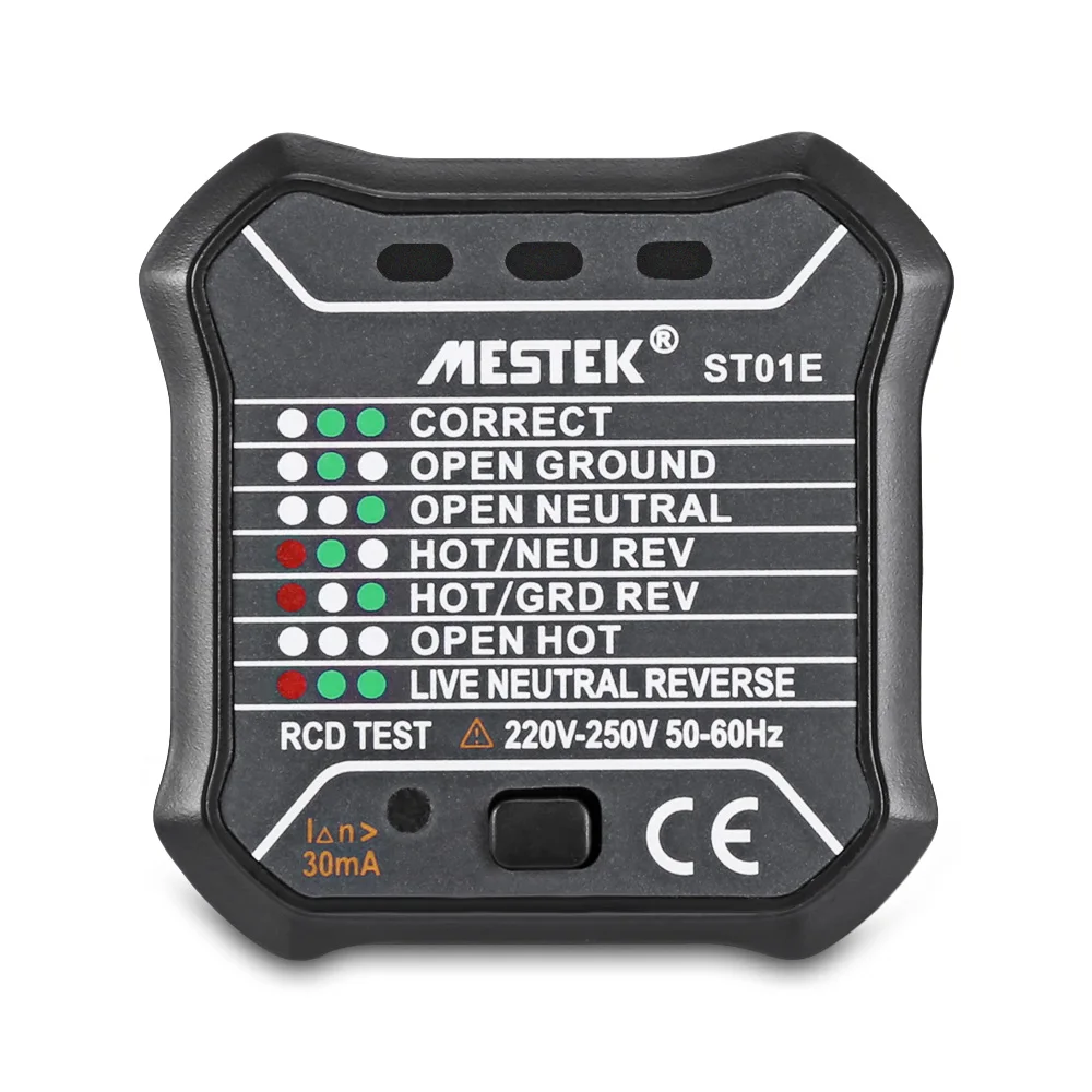 MESTEK ST01E тестер розетки схема полярности Напряжение детектор настенный выключатель Finder RCD тест 220 В~ 250 В Великобритания Plug