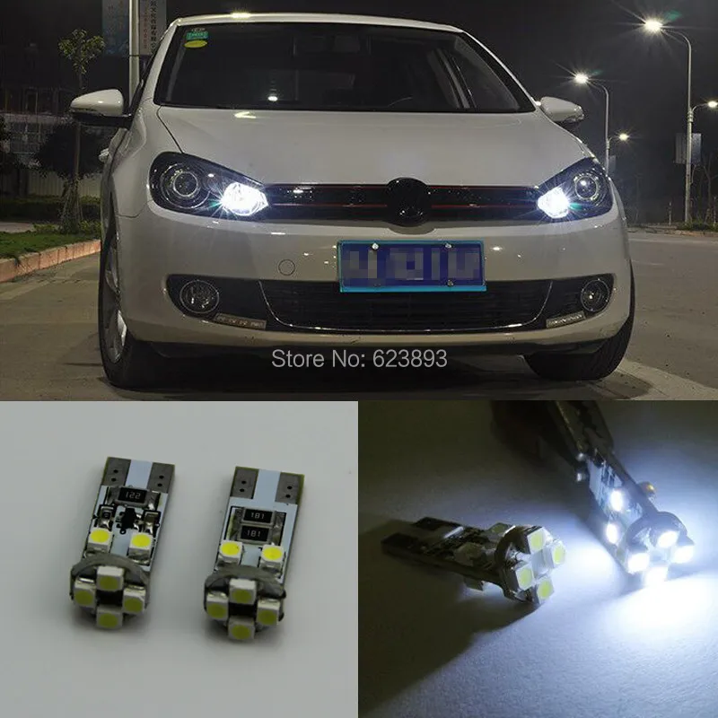 

Free shipping,2x Error Free White LED Parking City Light bulb For VW Golf MK6 & GTI Golf6 2009-2014
