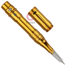 Золотая Беспроводная электрическая татуировочная машина Профессиональный Перманентный макияж тату-пистолет брови красота МТС машинка ручка с батареей