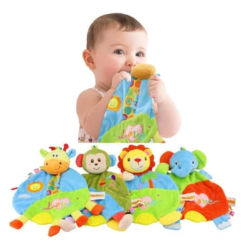 

Baby Rattles Infant Soft Appease Towel Toys Cartoon Cute Calm Doll Teether Developmental Boys Girls Gift