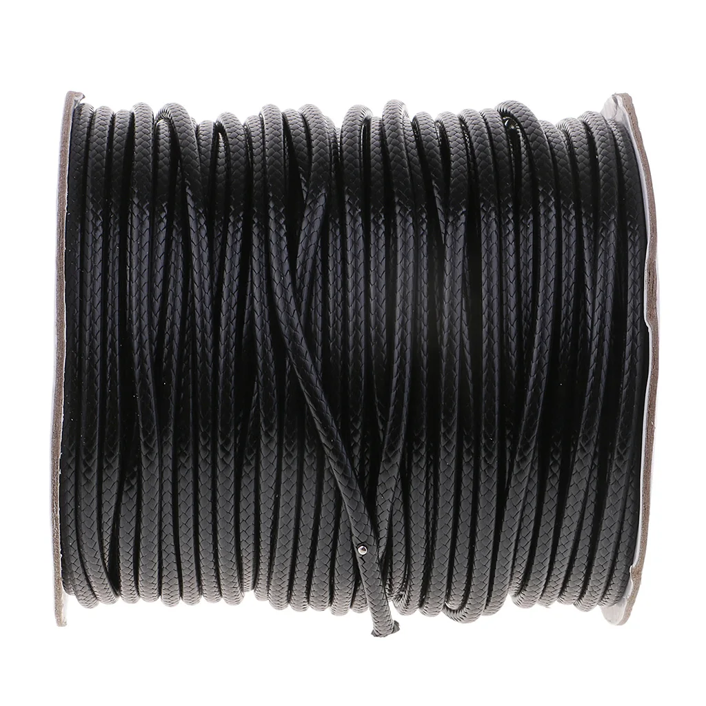 49 Yards/Roll Waxed Cotton Cord DIY Necklace Bracelet Jewelry Beading Making String 3mm 4mm Round Leather Sewing Thread
