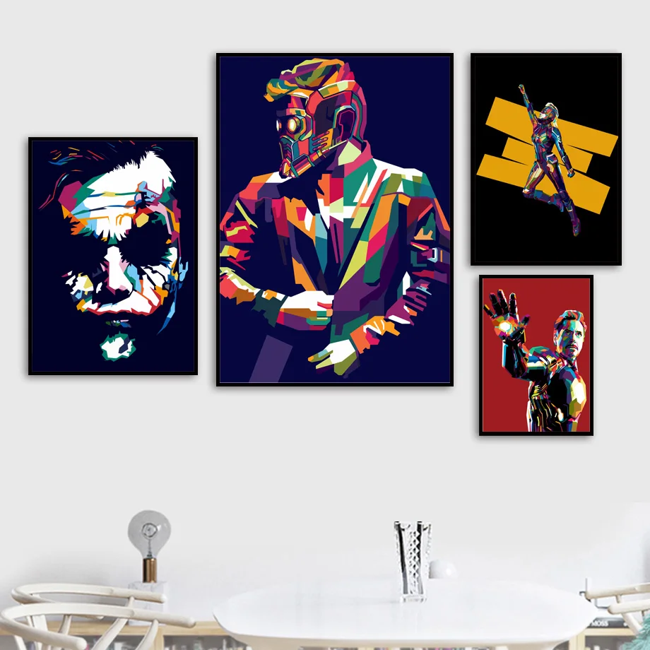 

Iron Man Joker Star-Lord Wall Art Canvas Painting Superhero Nordic Posters And Prints Pop Art Wall Pictures For Living Room Home