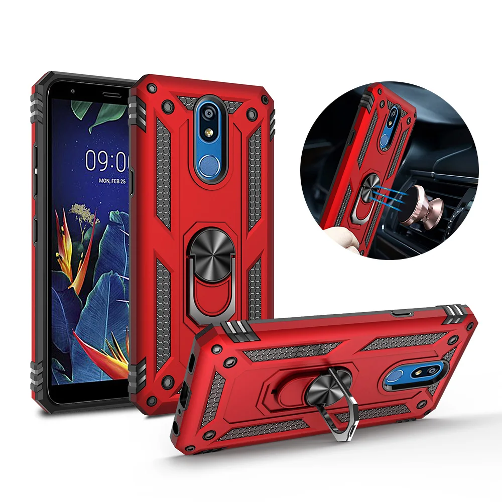 

For LG K40 case Holder Stand Armor Hybrid Magnetic Bracket Kickstand Finger Ring Cover Case For LG stylo 5 Stylo5 Cover Case