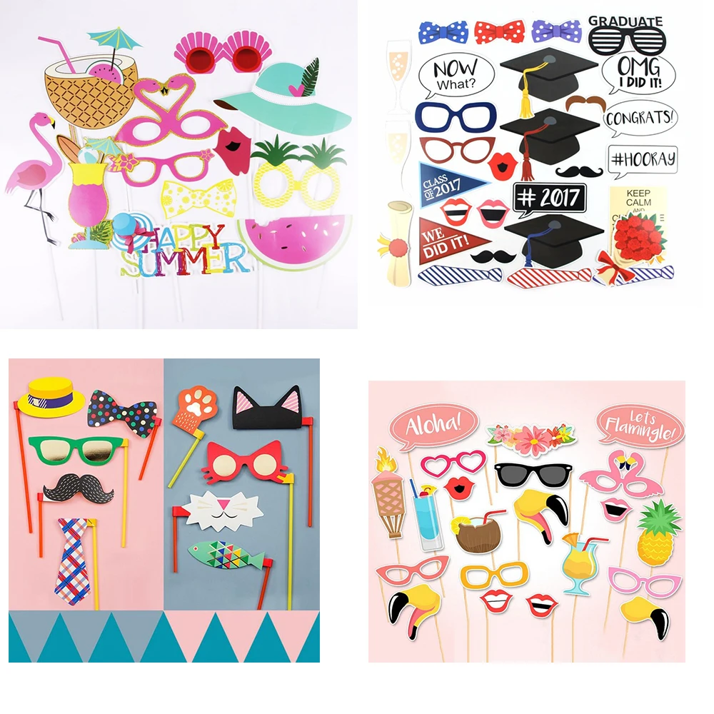 

Summer Party Photo Booth Props Hawaiian Photo Booth Props Wedding Decoration Photobooth Bridal Shower Event Party Supplies