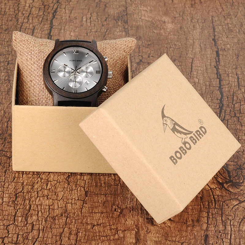 BOBO BIRD мужские роскошные деревянные часы функциональные Секундомер Хронограф saat с датой Дисплей relogio masculino часы C-P28