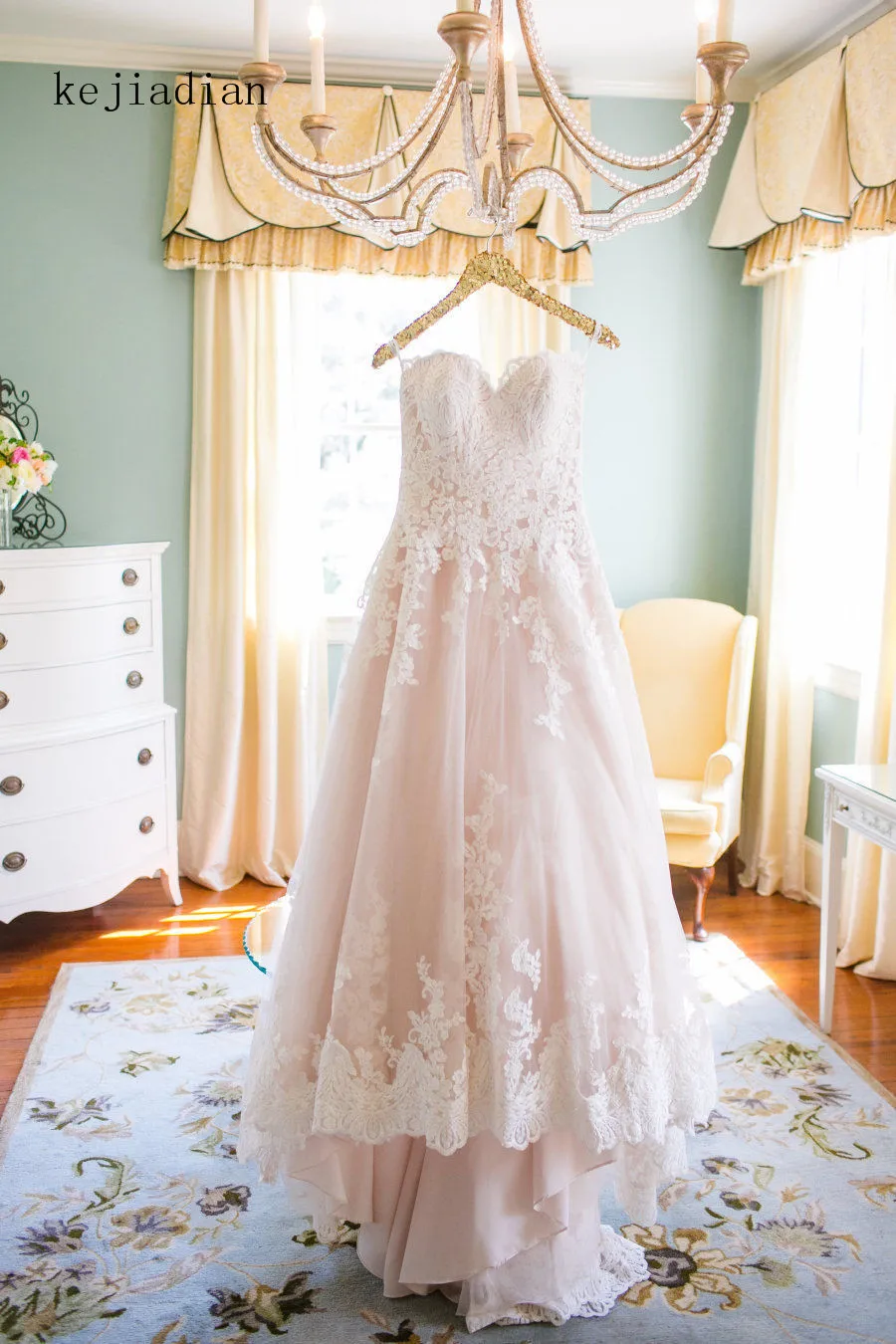 

Vintage Lace pink Wedding Dresses Sweep Train appliques sweetheart wedding gown Vestido de Novia 2018 Robe de Mariee