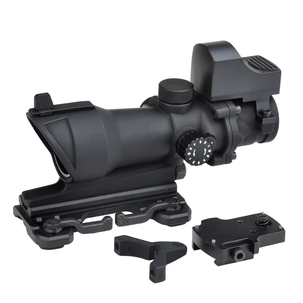 

SEIGNEER ACOG 4*32 Riflescopes Red/Green Reticle Hunting Sniper Scope With 20mm Mount Hunting With QD Mount&Mini Red Dot Sight