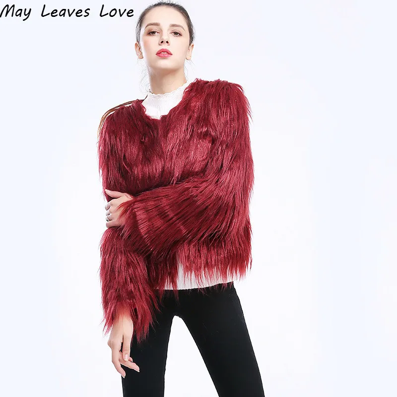 Elegant Faux Fur Coat Women 2018 Autumn Winter Casual Warm