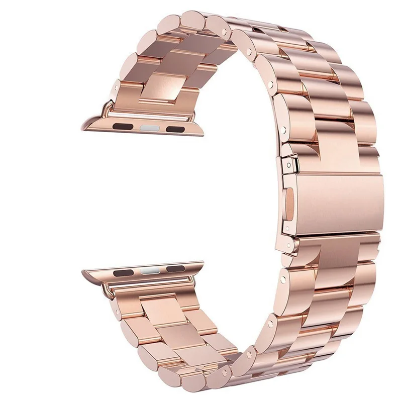 Роскошный ремешок из нержавеющей стали для Apple watch 4, 5, ремешок 42 мм/38 мм iWatch, ремешок 44 мм/40 мм, металлический браслет для часов 3, 2, 1, аксессуары - Цвет ремешка: rose gold