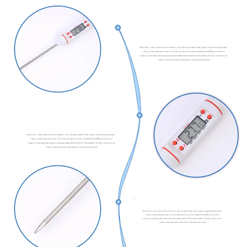 TP101 ручка типа ЖК-пищевой термометр из нержавеющей стали булавки кухонные приборы измерения температуры