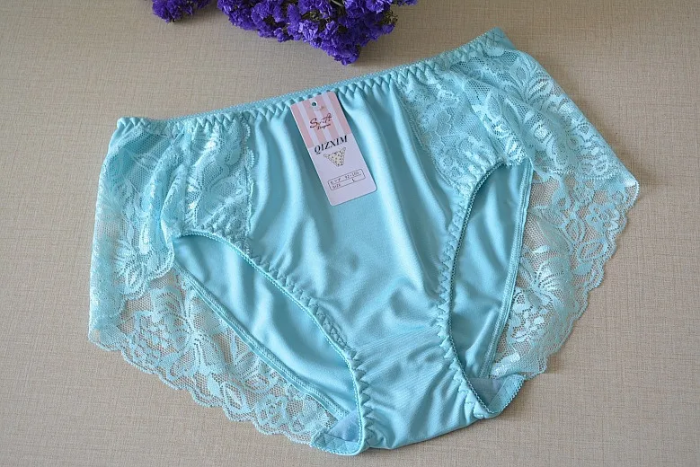 Для 100 кг мм молочное шелковое белье для женщин высокое качество сексуальные кружевные трусы нижнее белье хлопок промежность мать трусы Мягкие Леди стринги