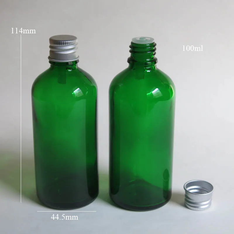 

wholesale 100Pcs 100ml glass essential oil bottle , glass 100ml dropper Essential oil bottle / aromatherapy green glass bottles