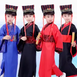 Детское платье Hanfu для мальчиков, традиционные китайские танцевальные костюмы для мужчин, косплей, император, король, министр Китая, одежда