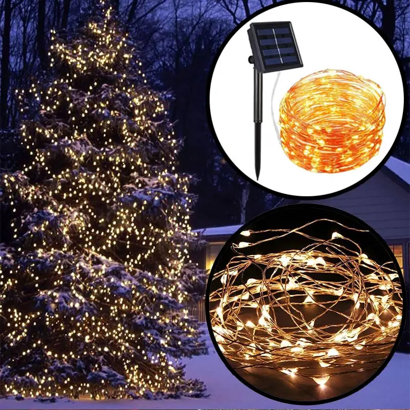 

Solar Powered String Lights Starry String Lamp Outdoor Waterproof Solar Decoration Lights for Gardens Home Dancing Party 100 LED