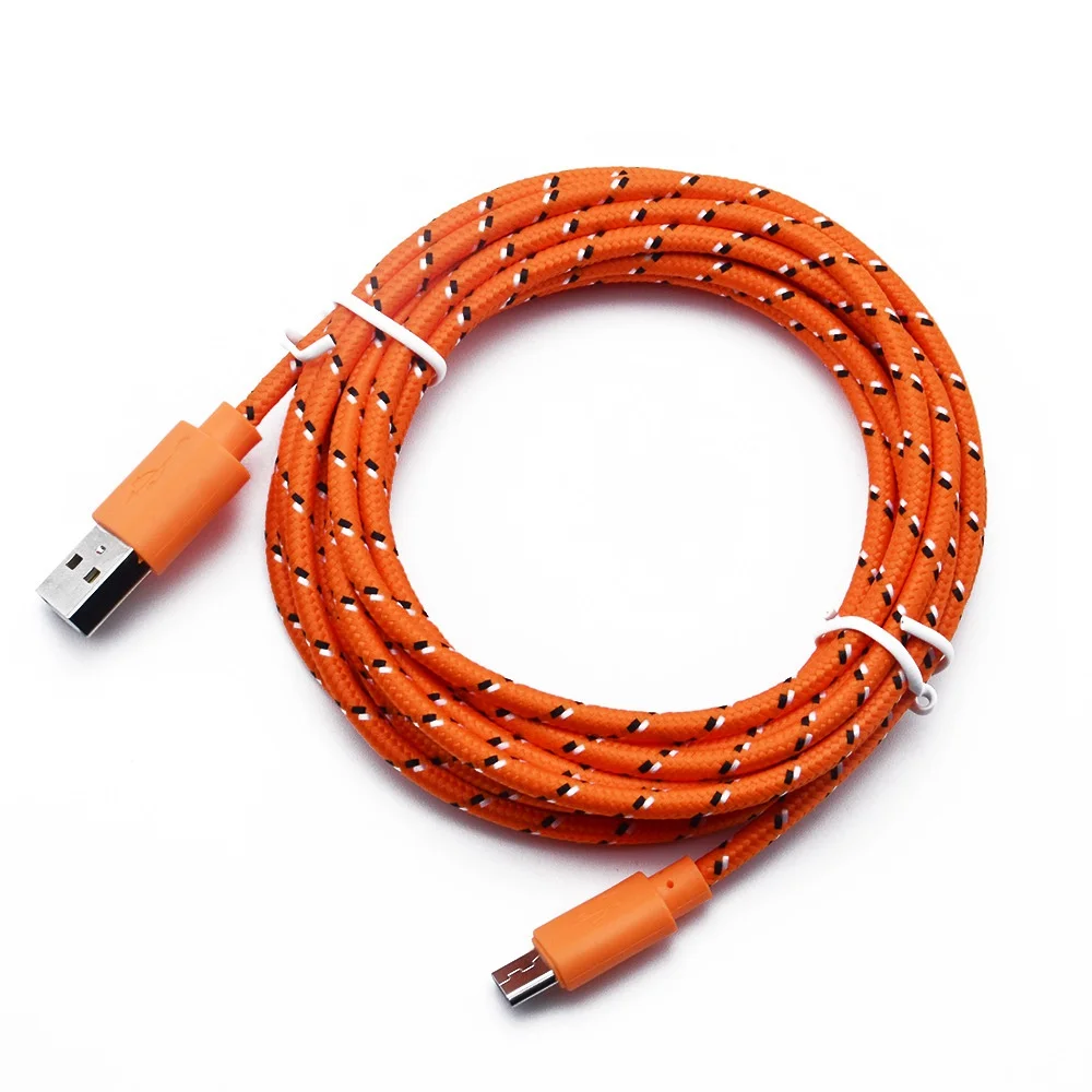 Олаф Micro USB кабель 1 м/2 м/3 м Быстрая зарядка USB ЗУ для мобильного телефона адаптер шнур провод кабель синхронизации данных для samsung huawei Xiaomi - Цвет: Orange